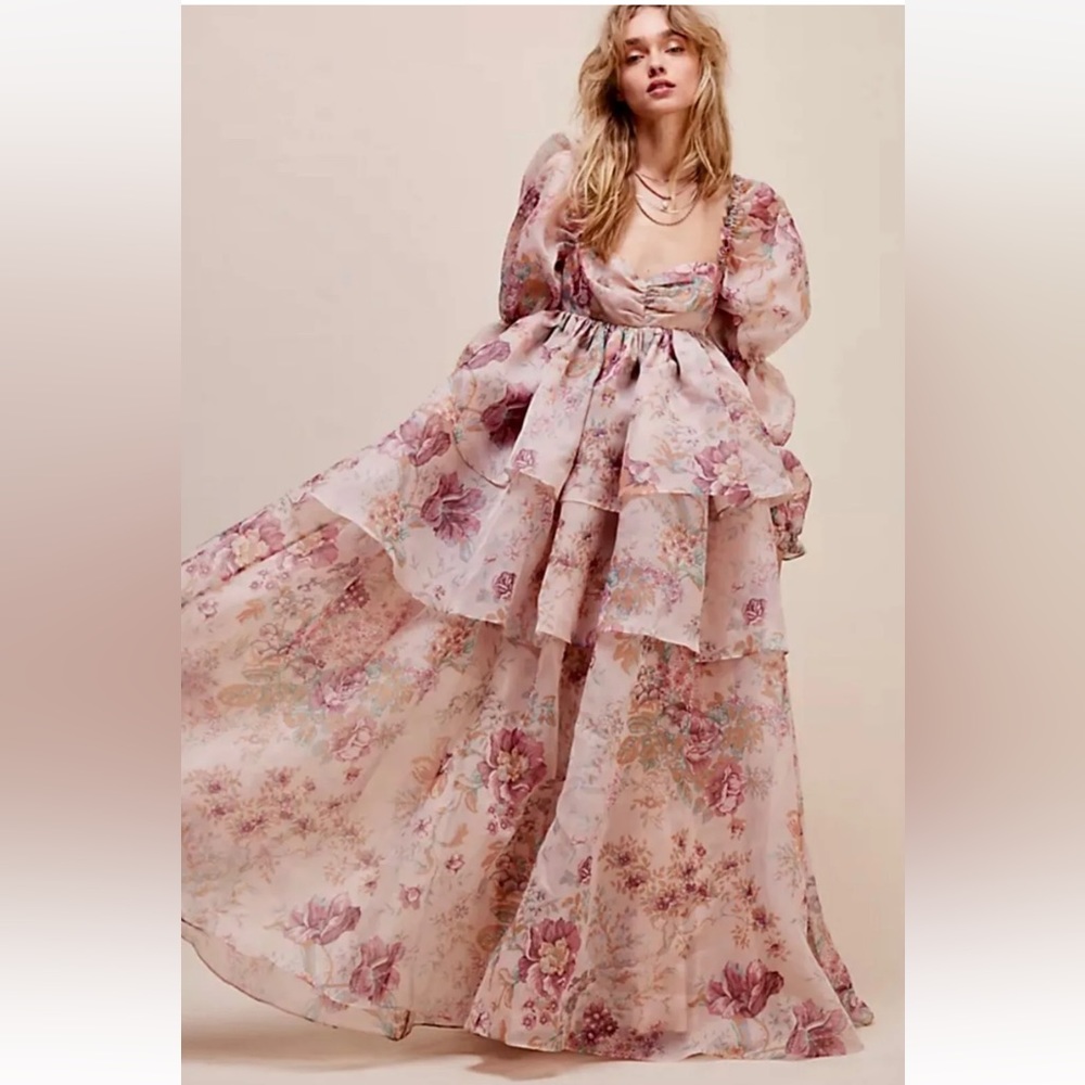 Selkie moonlight gown Yorkshire print x Free People